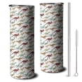 thumbnail image 1 of 20oz White Cartoon Colorful Dinosaurs Pattern Skinny Tumblers Stainless Steel Tumbler with Lid and Straw,Vacuum Insulated Double Wall Travel Tumbler Cups with Cleaning Brush for Coffee,Tea, 1 of 6