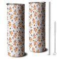 thumbnail image 1 of 20oz White Christmas Gingerbread Man Pattern Skinny Tumblers Stainless Steel Tumbler with Lid and Straw,Vacuum Insulated Double Wall Travel Tumbler Cups with Cleaning Brush for Coffee,Tea, 1 of 6