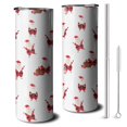thumbnail image 1 of 20oz White Christmas Santa Pattern Skinny Tumblers Stainless Steel Tumbler with Lid and Straw,Vacuum Insulated Double Wall Travel Tumbler Cups with Cleaning Brush for Coffee,Tea, 1 of 6