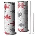 thumbnail image 1 of 20oz White Christmas Snowflake Pattern Skinny Tumblers Stainless Steel Tumbler with Lid and Straw,Vacuum Insulated Double Wall Travel Tumbler Cups with Cleaning Brush for Coffee,Tea, 1 of 6