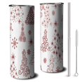 thumbnail image 1 of 20oz White Christmas Tree Pattern Skinny Tumblers Stainless Steel Tumbler with Lid and Straw,Vacuum Insulated Double Wall Travel Tumbler Cups with Cleaning Brush for Coffee,Tea, 1 of 6