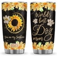 thumbnail image 1 of 20oz World Best Dog Mom Sunflower Lover Stainless Steel Tumbler Cup with Lid, Double Wall Vacuum Thermos Insulated Travel Coffee Mug - AERZ1012009Z, 1 of 3