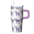 thumbnail image 1 of 20oz elephant Stainless Steel Tumbler with Handle and Straw Insulated Cup Travel Coffee Mug with Lid and Straw Ideal Gift for elephant Enthusiasts Women and Men, 1 of 6
