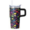 thumbnail image 1 of 20oz elephant Stainless Steel Tumbler with Handle and Straw Insulated Travel Coffee Mug Water Bottle with Lid and Straw BPA Free Material Safe for Daily Consumption Gift for Women Men, 1 of 6