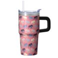 thumbnail image 1 of 20oz elephant Stainless Steel Tumbler with Handle and Straw Insulated Travel Coffee Mug Water Bottle with Lid and Straw Keeps Drinks Cold 24H Hot 12H Gift for Women Men, 1 of 6