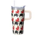 thumbnail image 1 of 20oz elephant Themed Tumbler with Handle Functional Travel Cup elephant Lover Gift Top Rated Mother's Day Easter Gift for elephant Lovers Women Men, 1 of 6