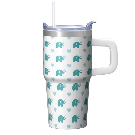 20oz elephant Themed Tumbler with Handle Sturdy Travel Car Home Cup Top Choice Graduation Christmas Gift for elephant Lovers Women and Men