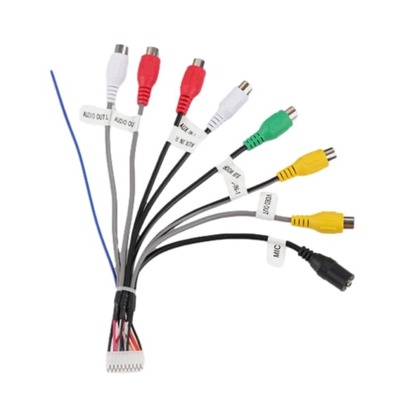 20p Plug Car Stereo Radio Wiring Harness with Rca Output and Aux Adapter for Subwoofer Cable