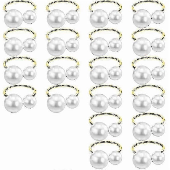20pack Pearl Napkin Rings Set Gold Napkin Buckles Metal Holiday Napkin Rings Holders Buckles For Ta