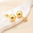 thumbnail image 1 of 20pairs Rack Plating Brass Round Ball Stud Earrings for Women Lead Free & Cadmium Free Real 18K golden Plated 23.5x12mm Pin: 0.7mm, 1 of 5