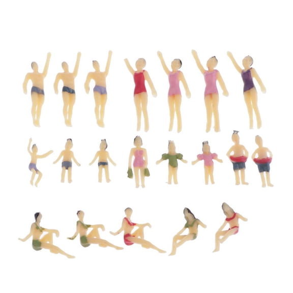 20pc 1:100 HO Scale People Mixed Figures Beach Figure Miniature Model Supply