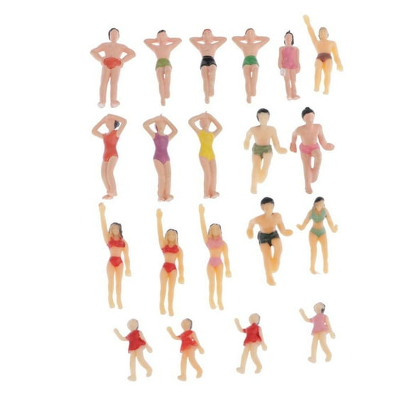 20pc 1:50 O Scale People Mixed Figures Beach Figure Miniature Model Supply