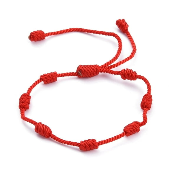 20pc 7 Knot Lucky Bracelets Adjustable Nylon Milan Cord Bead Bracelets Red String Bracelets Red Inner Diameter: 2 inch~2-5/8 inch(5~6.8cm) DIY
