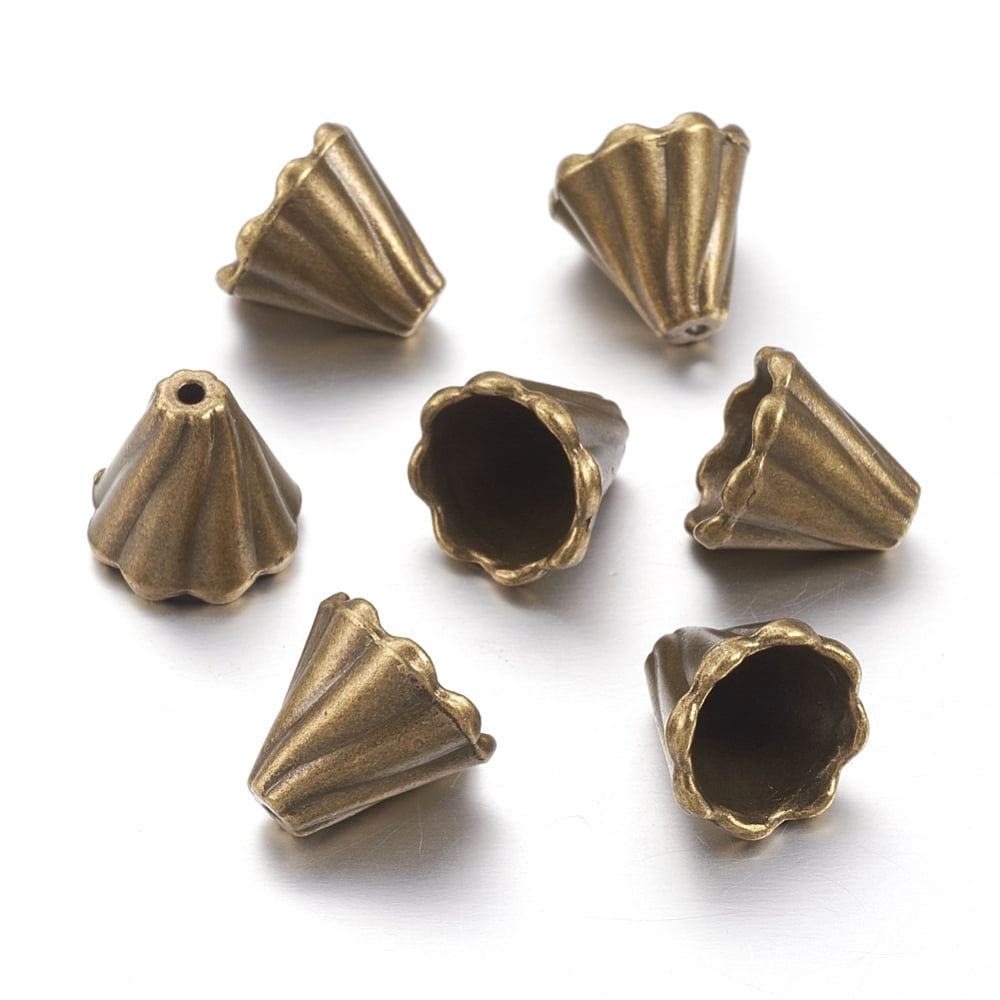 20pc Antique Bronze Tibetan Style Bead Caps Lead Free & Cadmium Free 13x12mm Hole: 2mm Inner Diameter: 10mm
