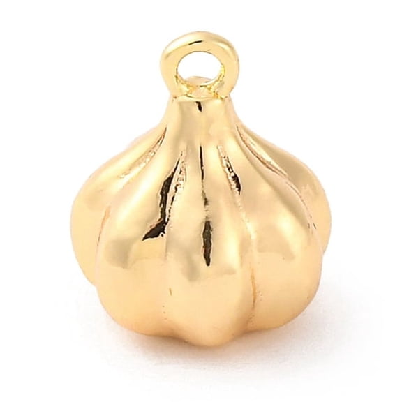 20pc Brass Pendants Garlic Charms Real 18K Gold Plated 11.5x9x9.5mm Hole: 1.4mm