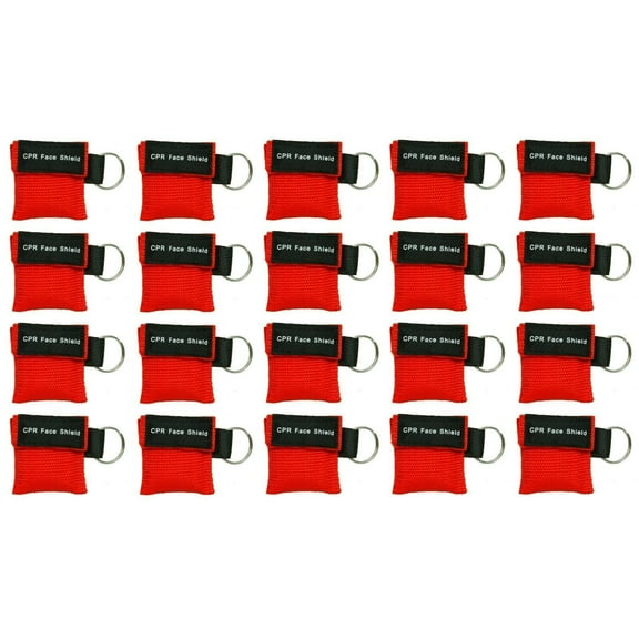 20pc CPR Mask Keychain Emergency Kit CPR Face Shields for First Aid AED Training