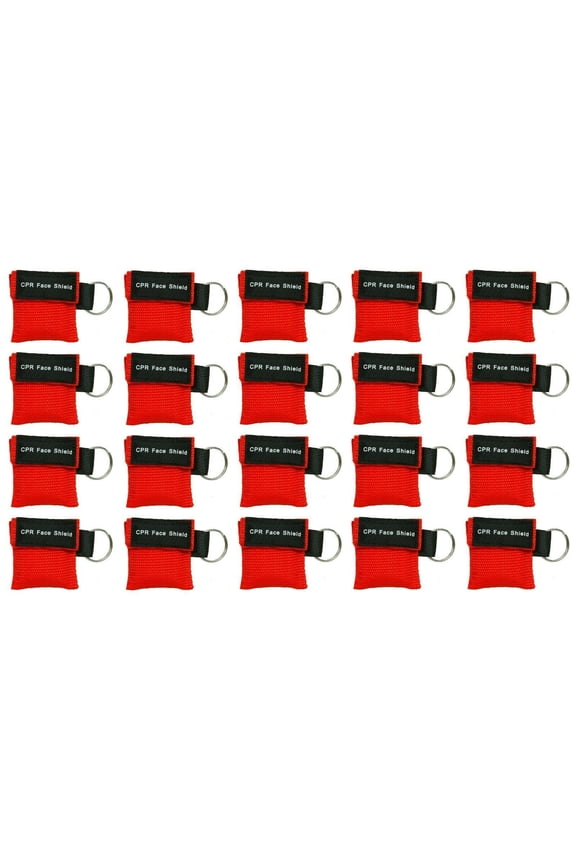 20pc CPR Mask Keychain Emergency Kit CPR Face Shields for First Aid AED Training