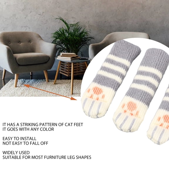 20pc Cat <span Style="background:red"></span> Chair Leg Protectors, Knit Socks For Floors, 7,18cm Furniture Legs