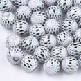 thumbnail image 1 of 20pc Electroplate Glass Beads Round with Rhombus Pattern Cadet Blue 8~8.5mm Hole: 1.5mm, 1 of 2