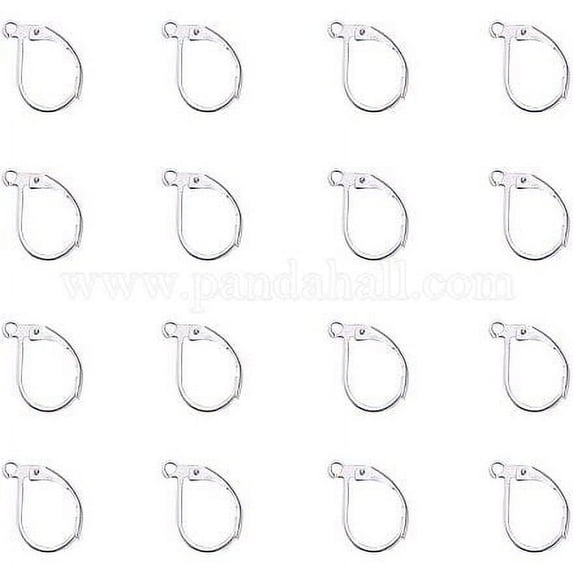 20pc Elite 20pcs 304L Stainless Steel Lever Back Hoop Earrings Stainless Steel Color 15x10mm