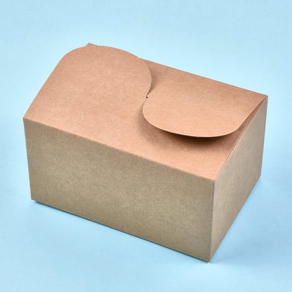 20pc Foldable Kraft Paper Box Gift Packing Box Bakery Cake Cupcake Box Container Rectangle BurlyWood Unfold: 26x25x0.1cm Finished Product: 15.5x10.5x8.5cm
