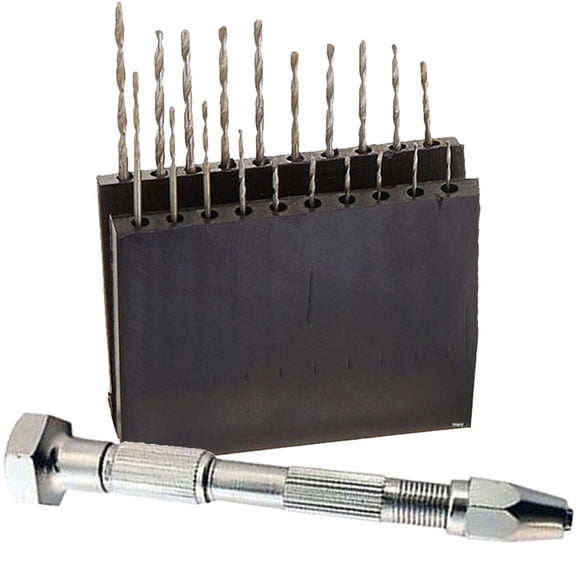 20pc HSS Twist Micro Mini Drill Gauge Set Index 61-80 & Swivel Pin Vise Kit