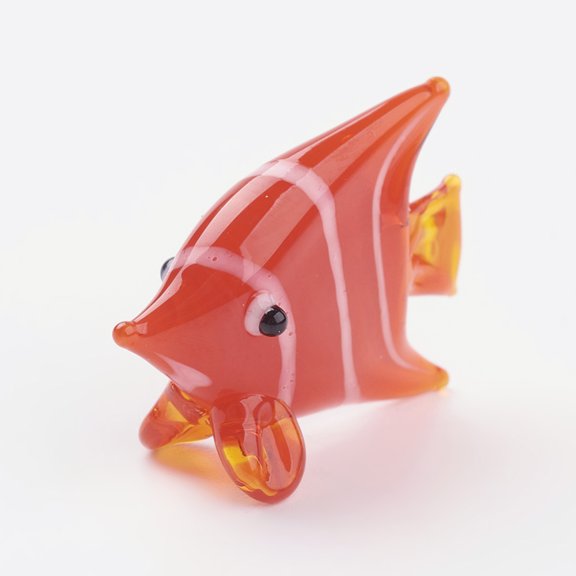 20pc Home Decorations Handmade Lampwork Display Decorations Butterflyfish Red 23x9x18mm