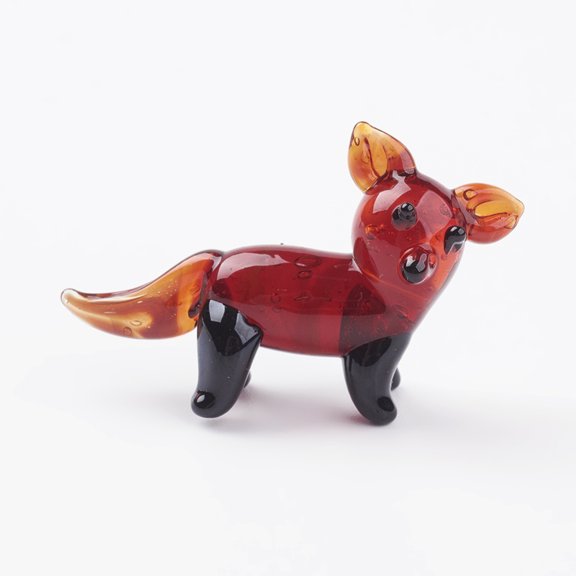 20pc Home Decorations Handmade Lampwork Display Decorations Fox Red 35x9x23mm DIY