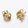 thumbnail image 1 of 20pc Ion Plating(IP) 304 Stainless Steel Bead Tips Calotte Ends Clamshell Knot Cover Golden, 1 of 1
