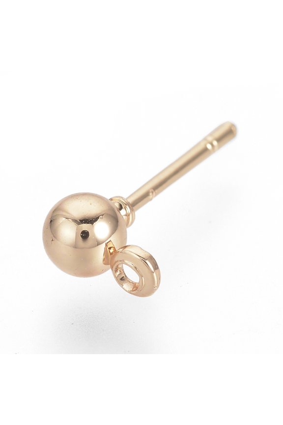 20pc Iron Ball Stud Earring Findings for DIY Earring Making with Loop Rose Gold 6.5x4mm Hole: 1mm Pin: 0.8mm Material Iron