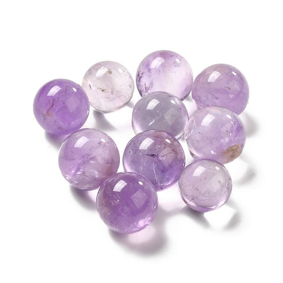 20pc Natural Amethyst Beads No Hole/Undrilled Round 15.5~20mm