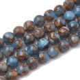 thumbnail image 1 of 20pc Natural Chalcedony Beads Strands Imitation Gold Clinquant Stone Dyed & Heated Round LightBlue 10~10.5mm Hole: 1mm, 1 of 2