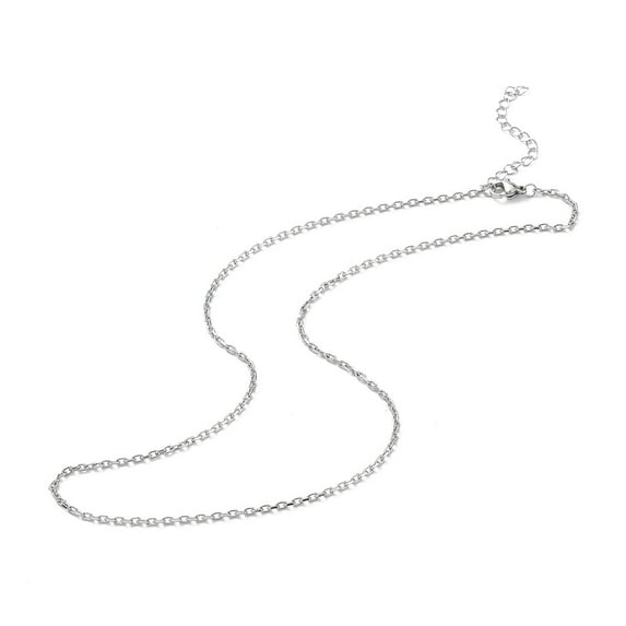 20pc Non-304 Stainless Steel Cable Chain Necklace for Men Women Stainless Steel Color 17.83 inch(45.3cm)