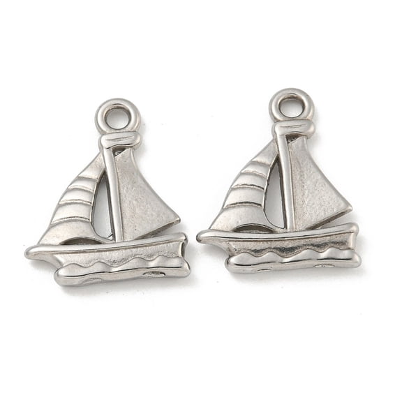 20pc Non-304 Stainless Steel Pendants Sailboat Charms Stainless Steel Color 20x16x3mm Hole: 2mm