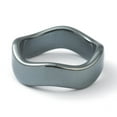 thumbnail image 1 of 20pc Non-magnetic Synthetic Hematite Finger Rings Wave US Size 8 Inner Diameter: 18mm, 1 of 2
