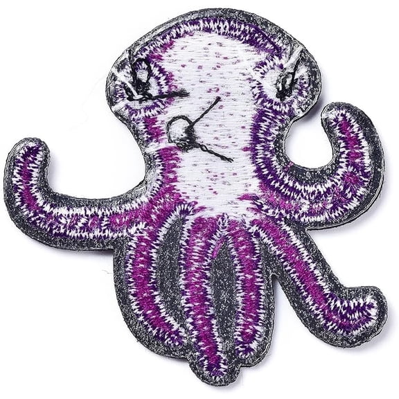 20pc Octopus Computerized Embroidery Cloth Iron-on/Sew-on Patches Purple Appliques for Costumes Bags Jackets DIY Crafts 50x50x2mm (Each)
