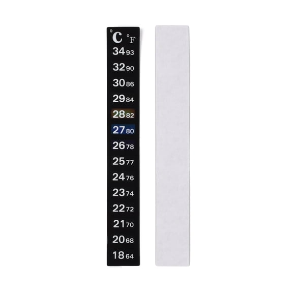 20pc PET Plastic Fish Tank Thermometers Aquarium Thermometer Sticker Adhesive Brewing Thermometer Strip 18~34/64~93 Black 131x18x0.2mm