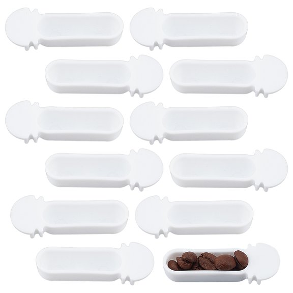 20pc Plastic Bird Feeder Garden Decoration Container White 57.5x21x13.5mm