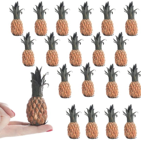 Factory Direct Craft Small Artificial Pineapples, Set of 20, 3-1/2 Inch Faux Tropical Fruit Decorations