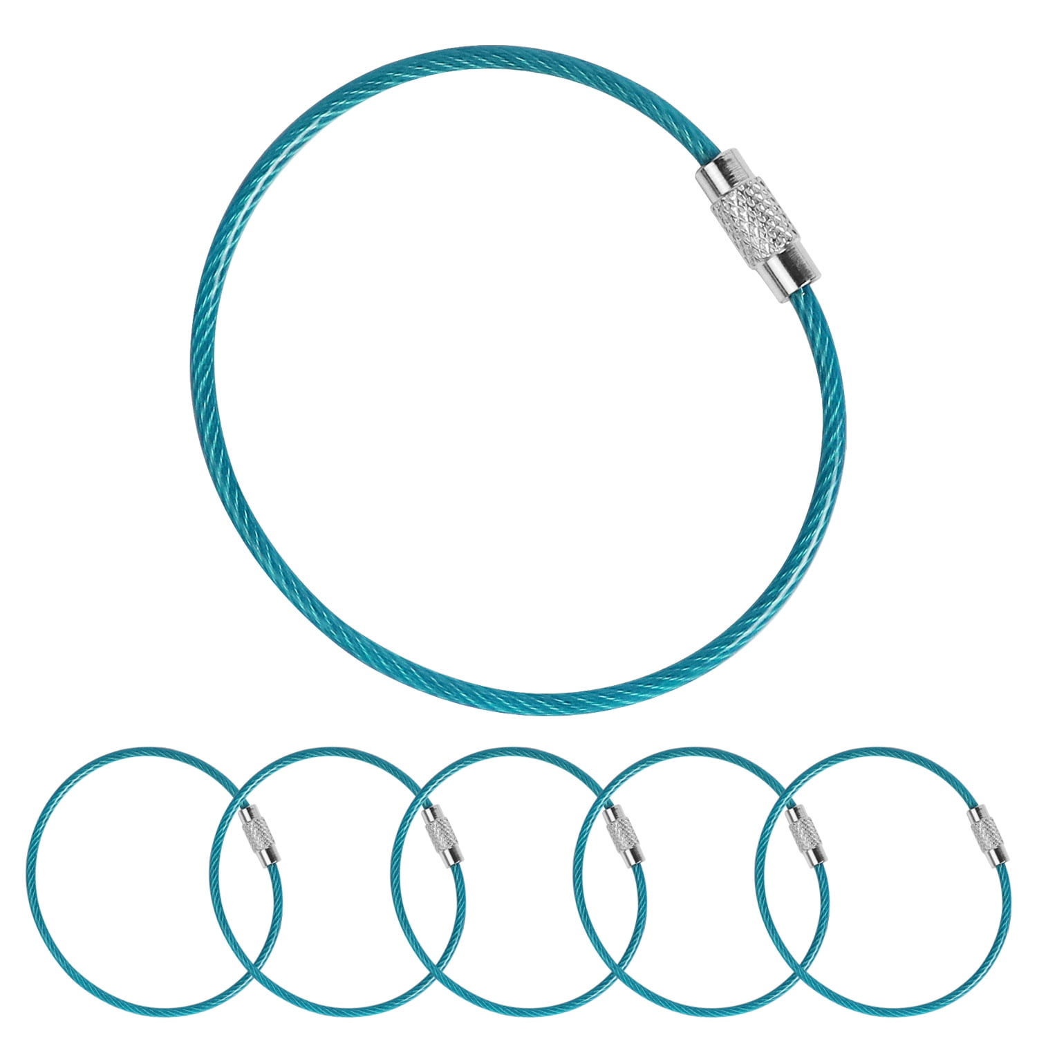 20pc Stainless Steel Wire Keychains PVC Coated 2.0mm 6.3 Inches ...