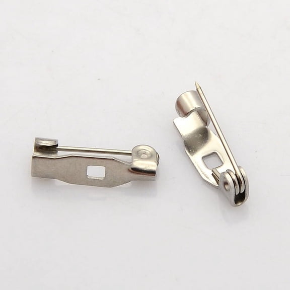 20pc Tarnish Resistant 304 Stainless Steel Pin Brooch Back Bar Findings Stainless Steel Color 14x5x4mm Hole: 2mm Pin: 0.6mm