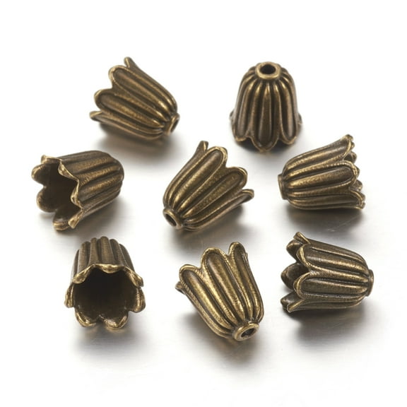 20pc Tibetan Style Alloy Bead Caps Cadmium Free & Lead Free & Nickel Free Flower Antique Bronze 10x10mm Hole: 1mm