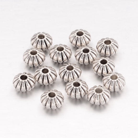 20pc Tibetan Style Spacer Beads Lead Free & Cadmium Free Lantern Antique Silver Color Size: 8mm in diameter 5mm thick hole: 2mm