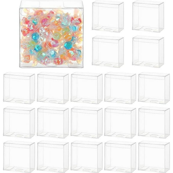 20pc Transparent PVC Box Rectangle Clear 10.2x5x10.2cm