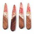 thumbnail image 1 of 20pc Transparent Resin & Walnut Wood Pendants with Gold Foil Teardrop Charms Waxed Salmon 44x7.5x3.5mm Hole: 1.5mm, 1 of 3