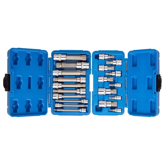 20pc XZN 12 Point MM Triple Square Spline Bit Socket Set Tamper