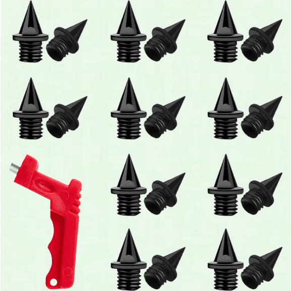 20pcs 1/4 inch Track Spikes, Stainless Steel with Spike Wrench, for Sports Shoes, Long Jump, Track and Field Sprint