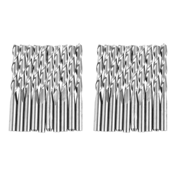 20pcs 1/8 Inch 3.175mm Carbide CNC Double Two Flute Spiral Bits End Mill Router 22mm