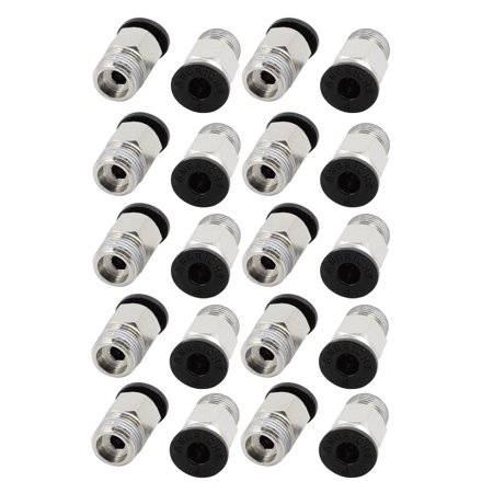 20pcs 1/8" PT Tube 4mm Push In Joint Pneumatic Straight Connector Quick Fittings