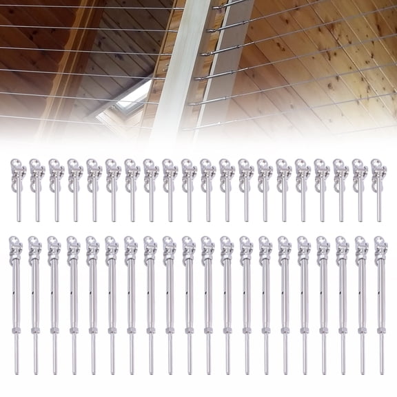 20pcs 1/8" Stainless Steel Cable Railing Hardware System Kit for Deck Stair Post